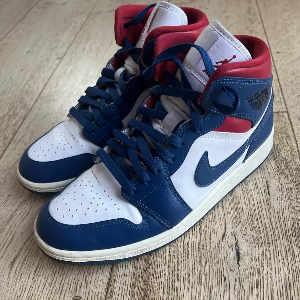 AIR JORDAN 1 MID French Blue Gym Red Sail White 9.5 W | M 8